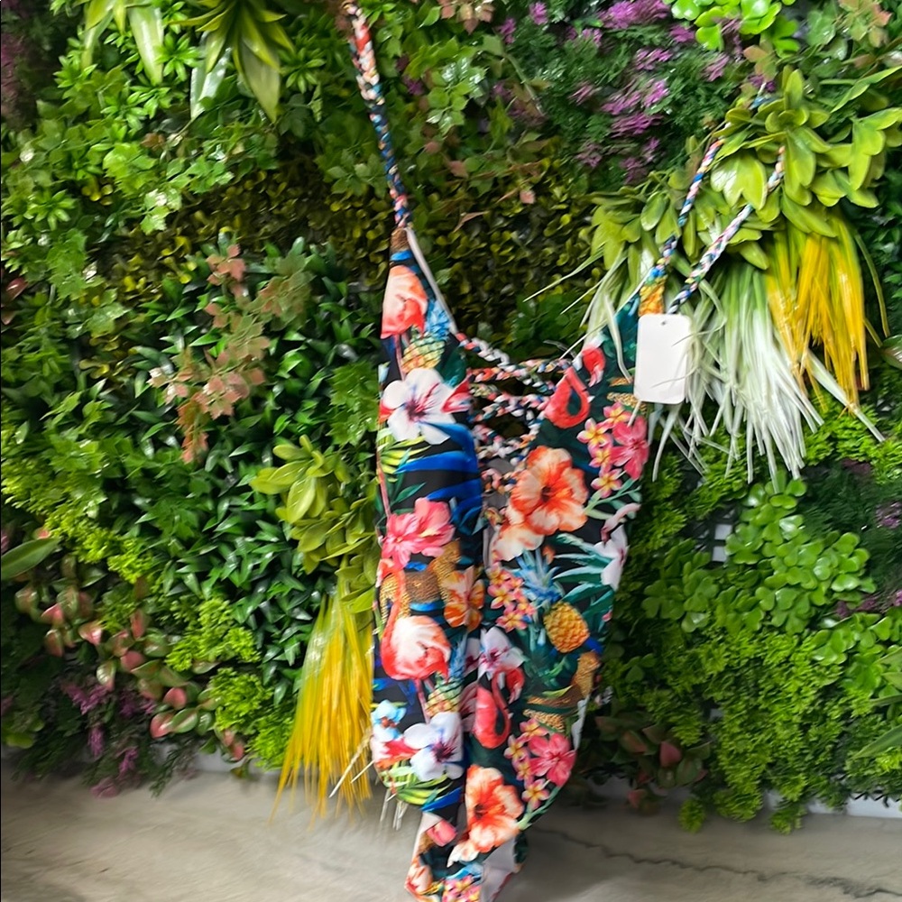 Floral Tropical Print one piece bathing suit .